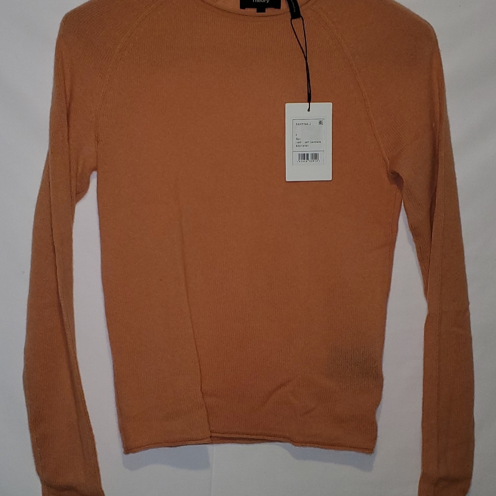 Theory cashmere crewneck sweater orange size P